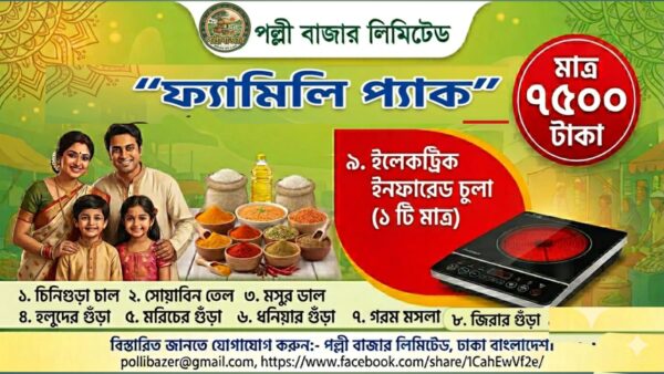 Palli Bazar Family Pack – Grocery Bundle with Electric Infrared Cooker